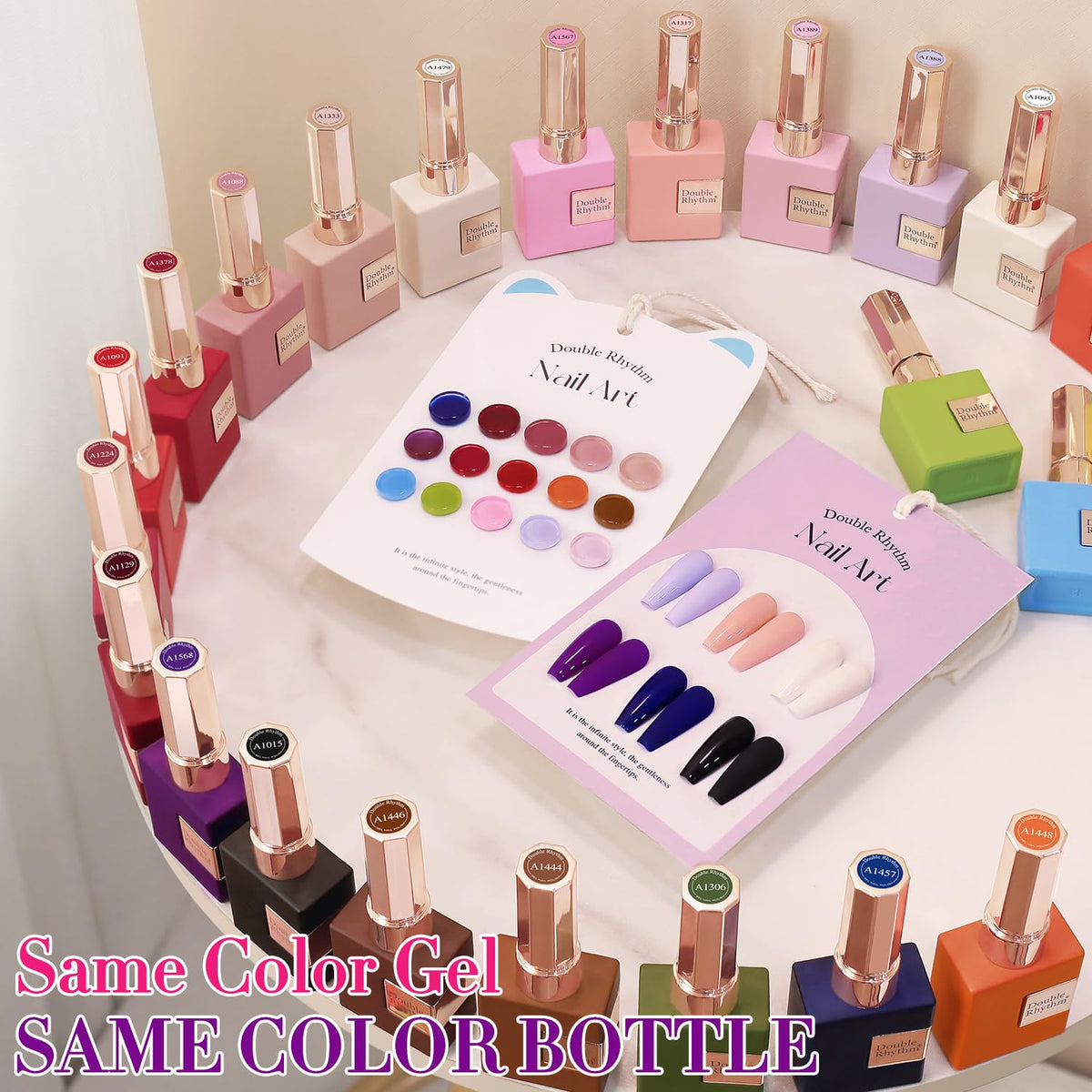 Double Rhythm 28-Piece Gel Nail Polish Set with Base, Top & Building Gels