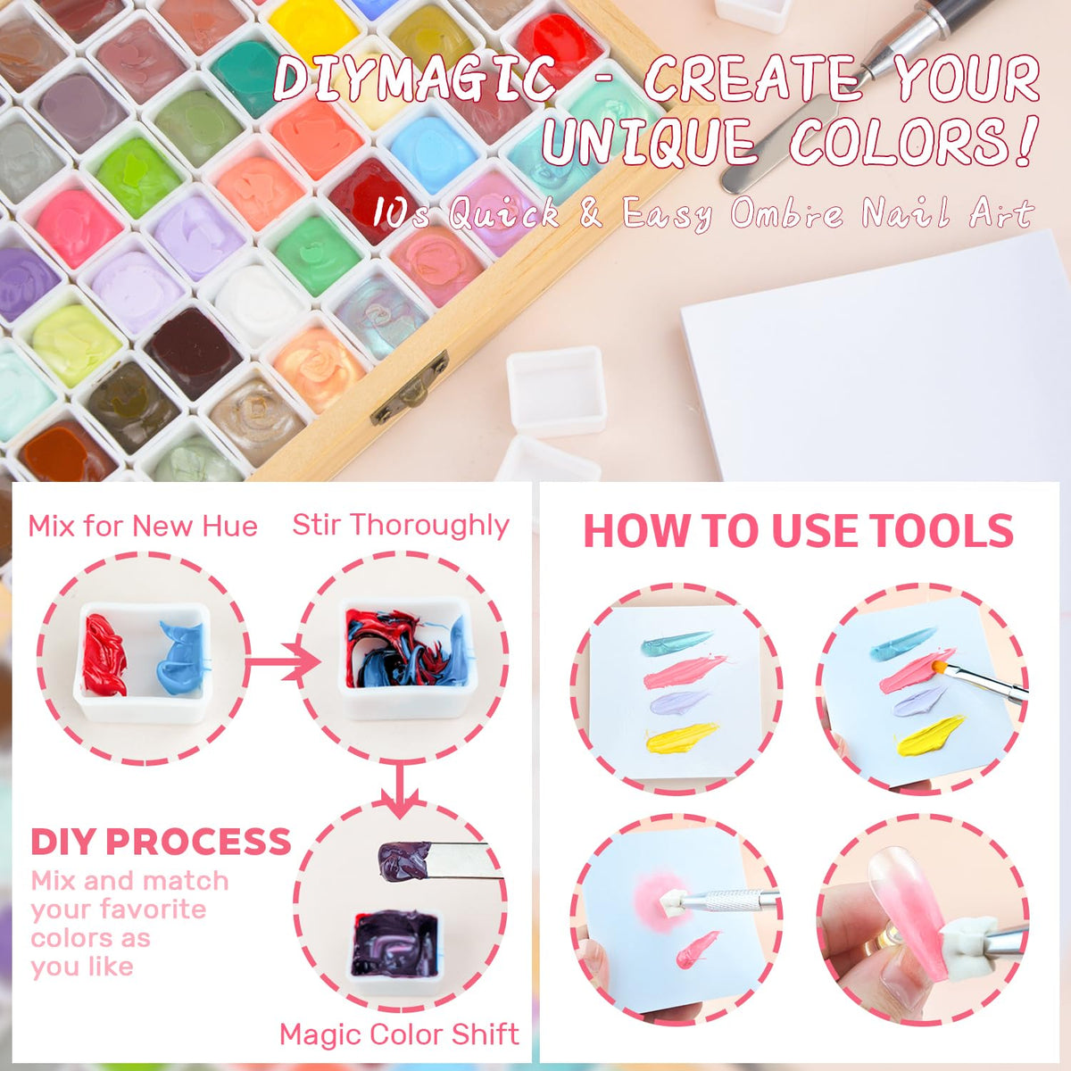 Sponge Pat Paint Gel Nail Polish for Ombre Nail Art
