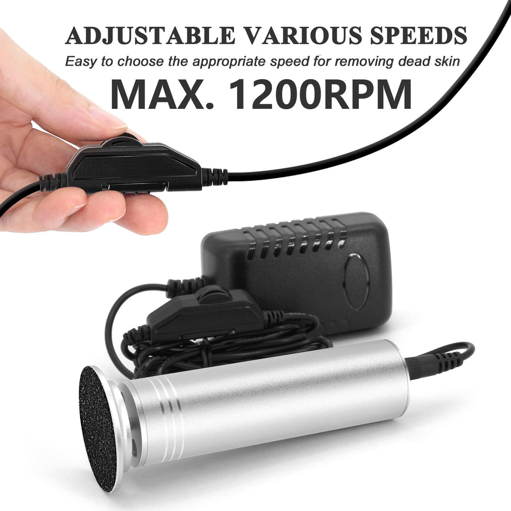 Electric Callus Remover Foot File with Adjustable Speed and 60 Discs