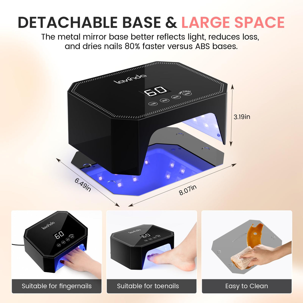 Lavinda 54W UV LED Nail Lamp with LCD Display and Auto Sensor