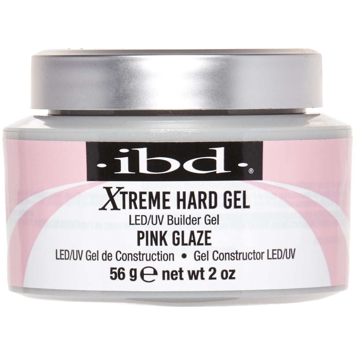 IBD LED/UV Builder Gel Pink Glaze, Hard Soak-Off Nail Builder, 2 oz