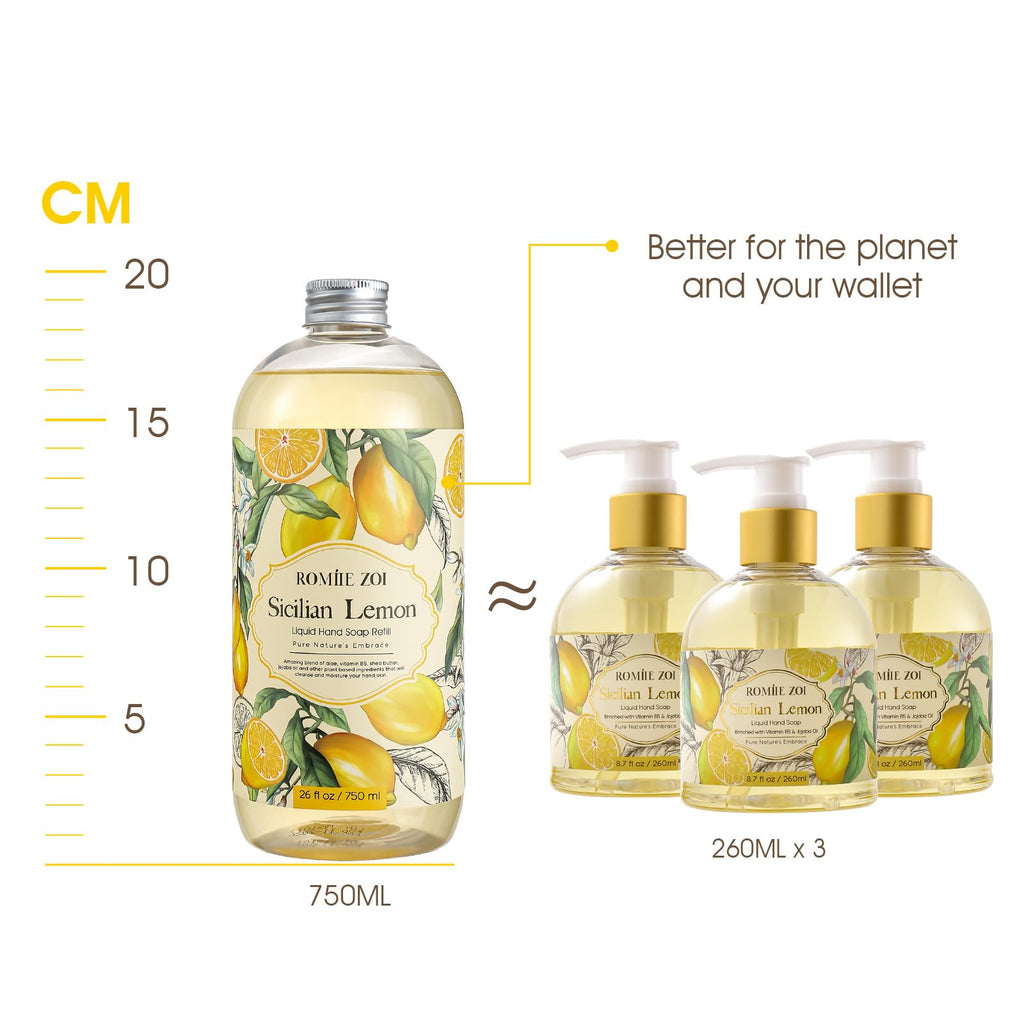 ROMIIE ZOI Liquid Hand Soap Refills, Gentle Moisturizing Formula