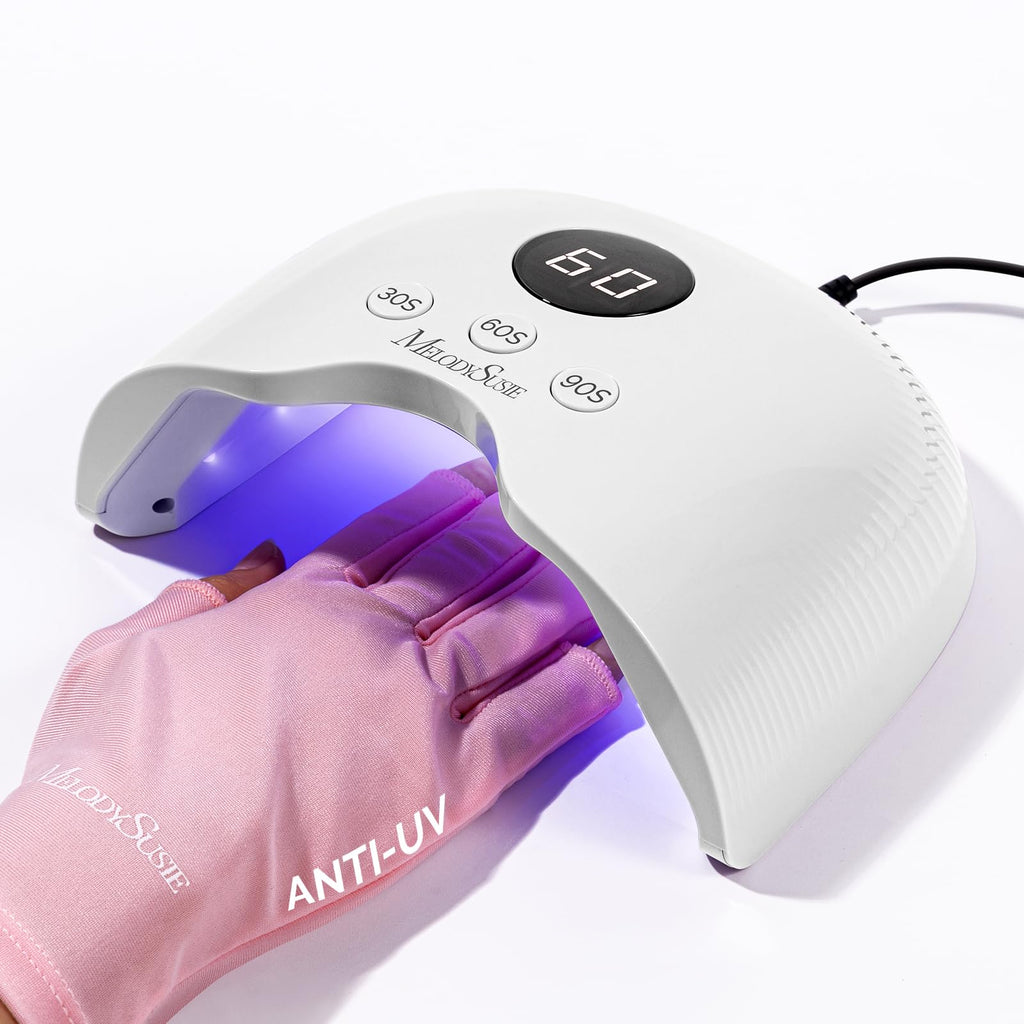 MelodySusie P-Plus30A 24W UV LED Nail Lamp with UV Gloves