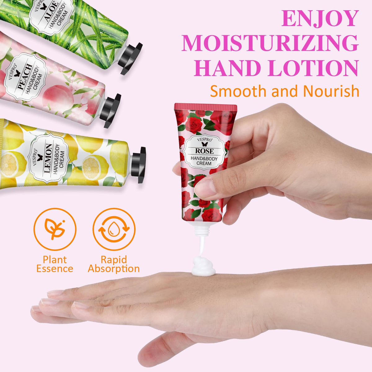 VESPRO Hand Cream Set, Mini Moisturizing Hand Lotion