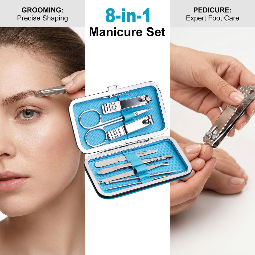 Stainless Steel Nail Grooming Set with Portable Storage Case