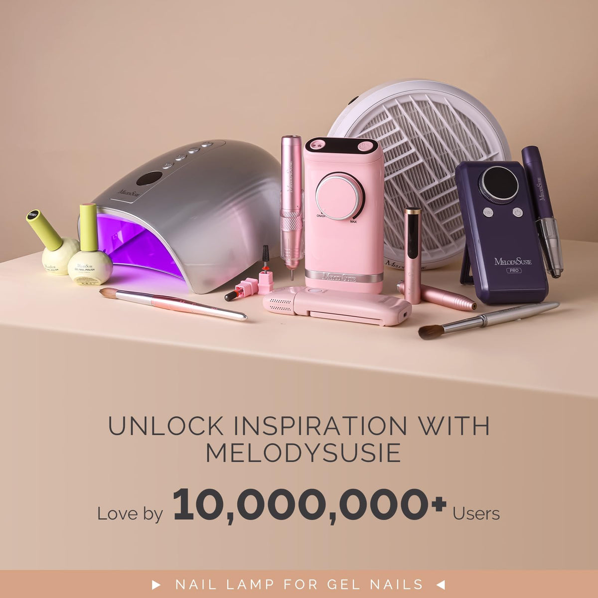 MelodySusie 48W Cordless UV LED Nail Lamp with Metal Base