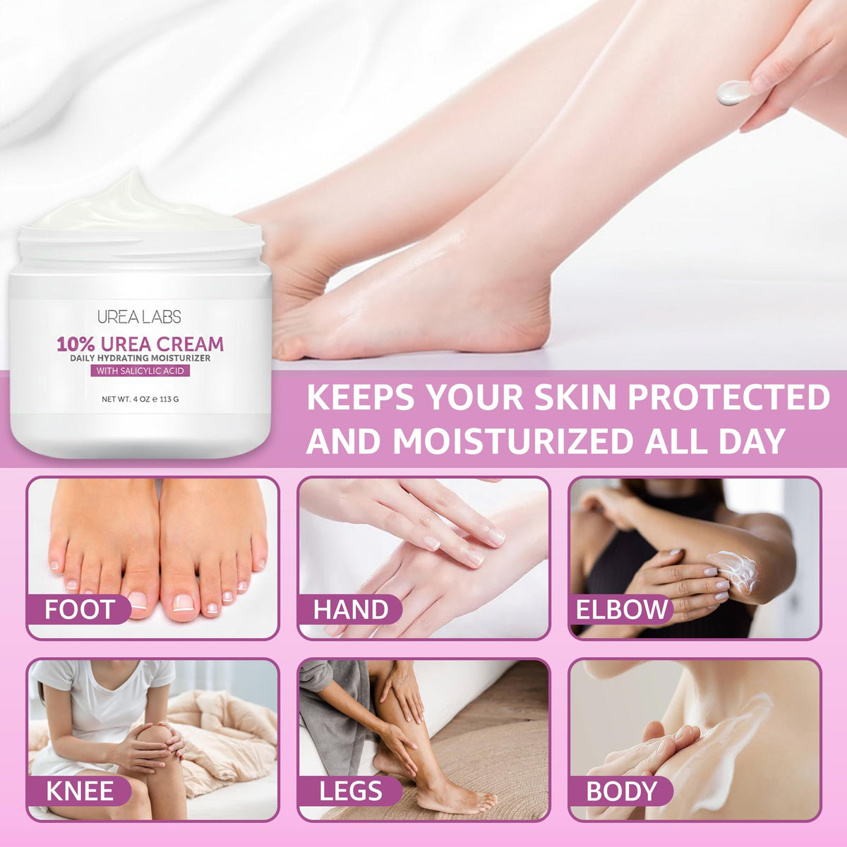 10% Urea Cream with Aloe Vera, Jojoba Oil & Salicylic Acid, 150ml
