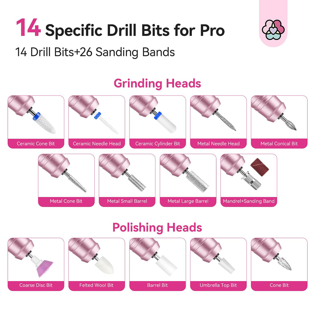 SAVILAND Professional 40000 RPM Portable Rechargeable Nail Drill Kit