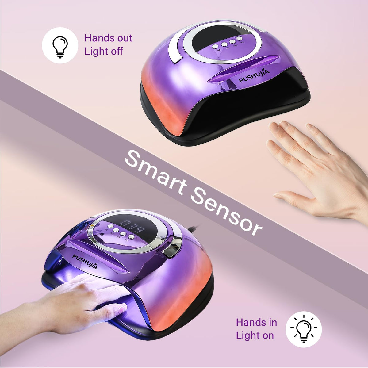 300W Professional Nail Lamp with 72 LEDs, Motion Sensor and 4 Timers