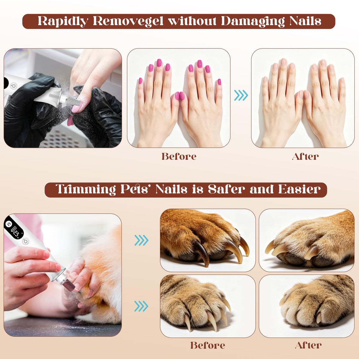 Cordless Electric Nail Drill Kit with LED Display and Nail Care Accessories