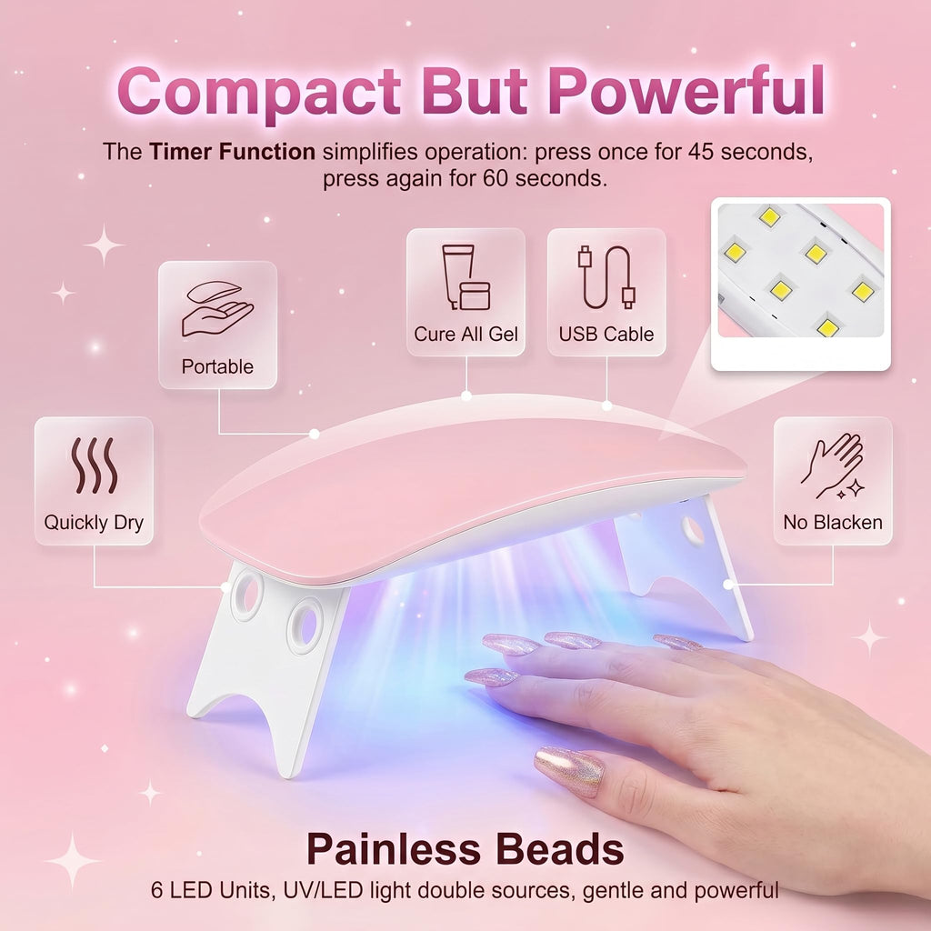 Professional Acrylic Nail Kit with UV Lamp, Drill & Nail Art Tools