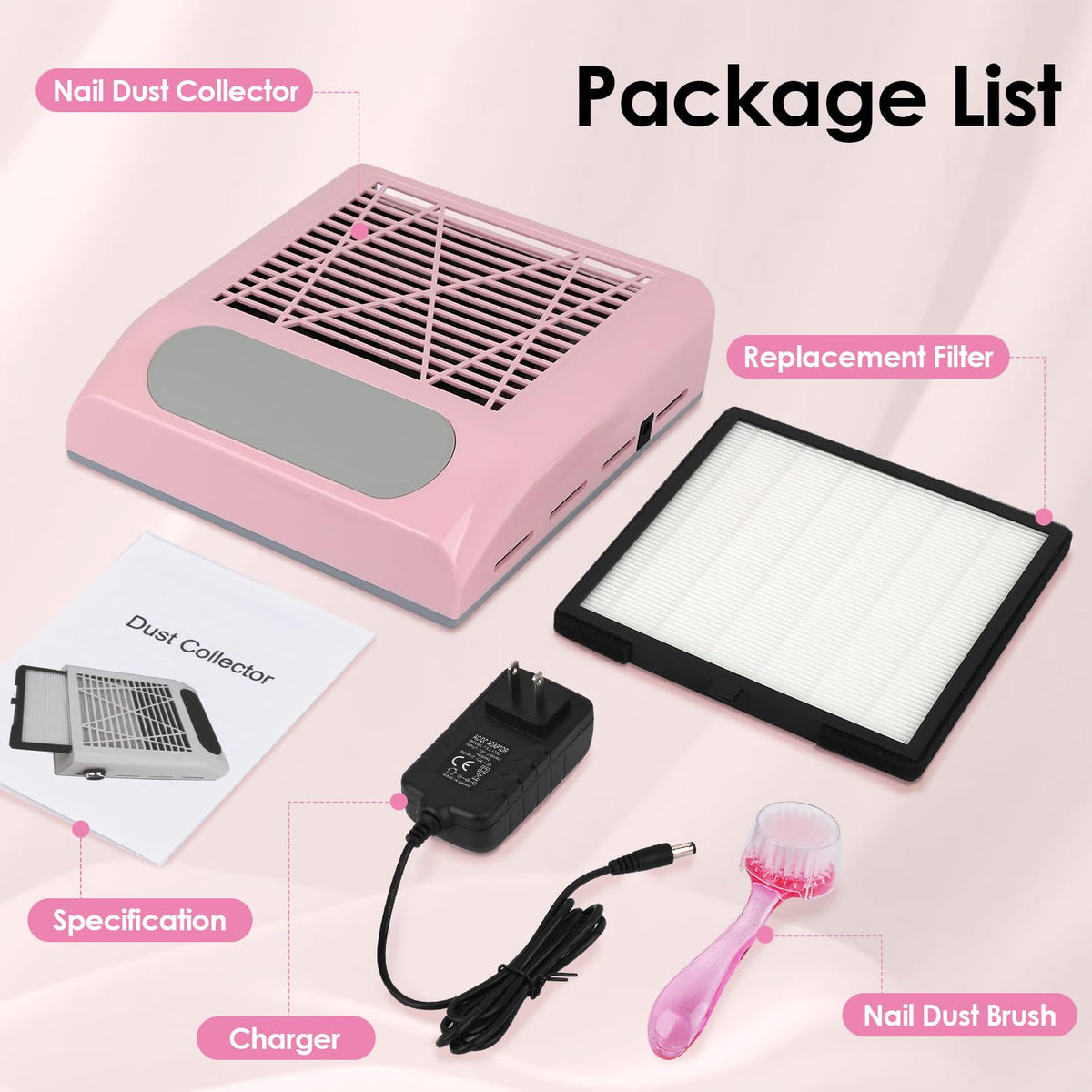 CoFashion Electric Nail Dust Collector Vacuum for Manicure
