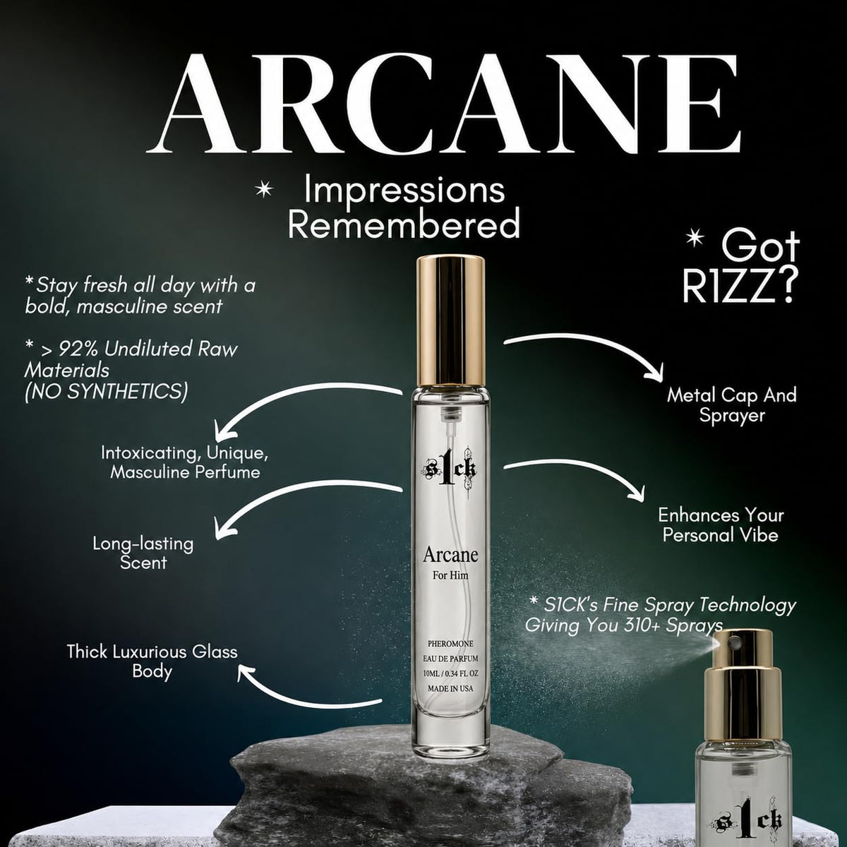 Arcane Pheromone-Infused Cologne for Men, Pineapple Scent, 10ml