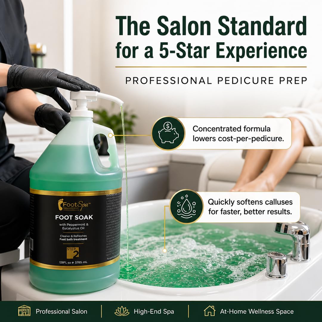 Foot Spa Foot Soak with Eucalyptus and Peppermint Oil, 128 Oz Gallon