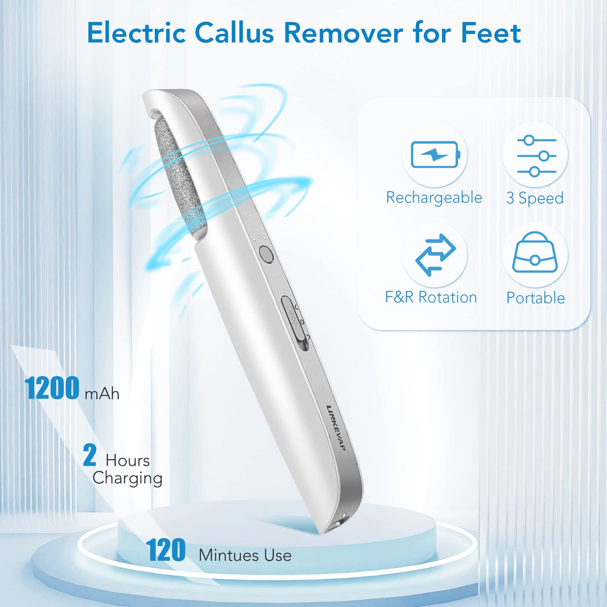 LINKEVAP Electric Foot Callus Remover Pedicure Kit