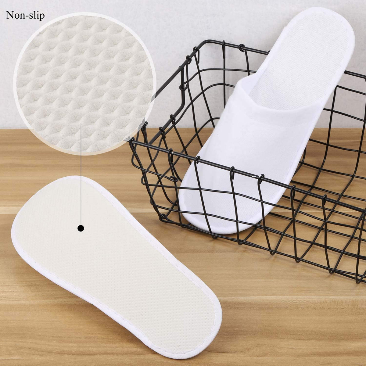 Tbestmax 24 Pairs Disposable Closed-Toe Spa Slippers