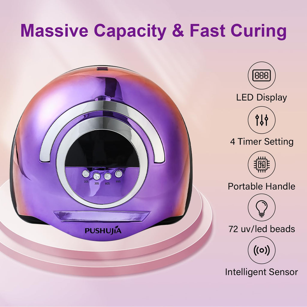 300W Professional Nail Lamp with 72 LEDs, Motion Sensor and 4 Timers