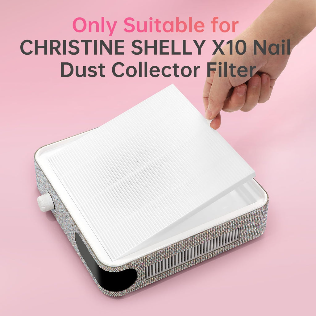 CHRISTINE SHELLY X10 Nail Dust Collector Replacement Filters, 3-Pack