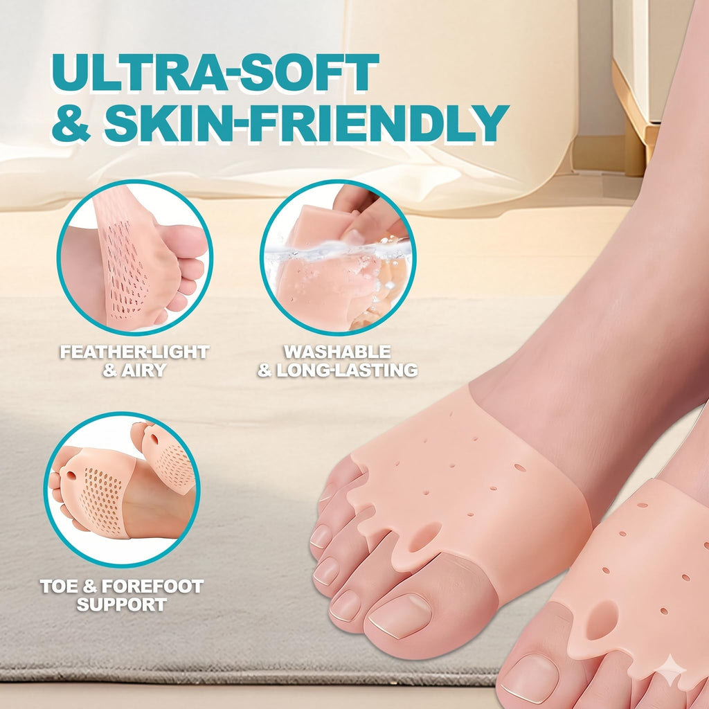 4 Sets Silicone Toe Separators for Bunion Relief and Everyday Comfort