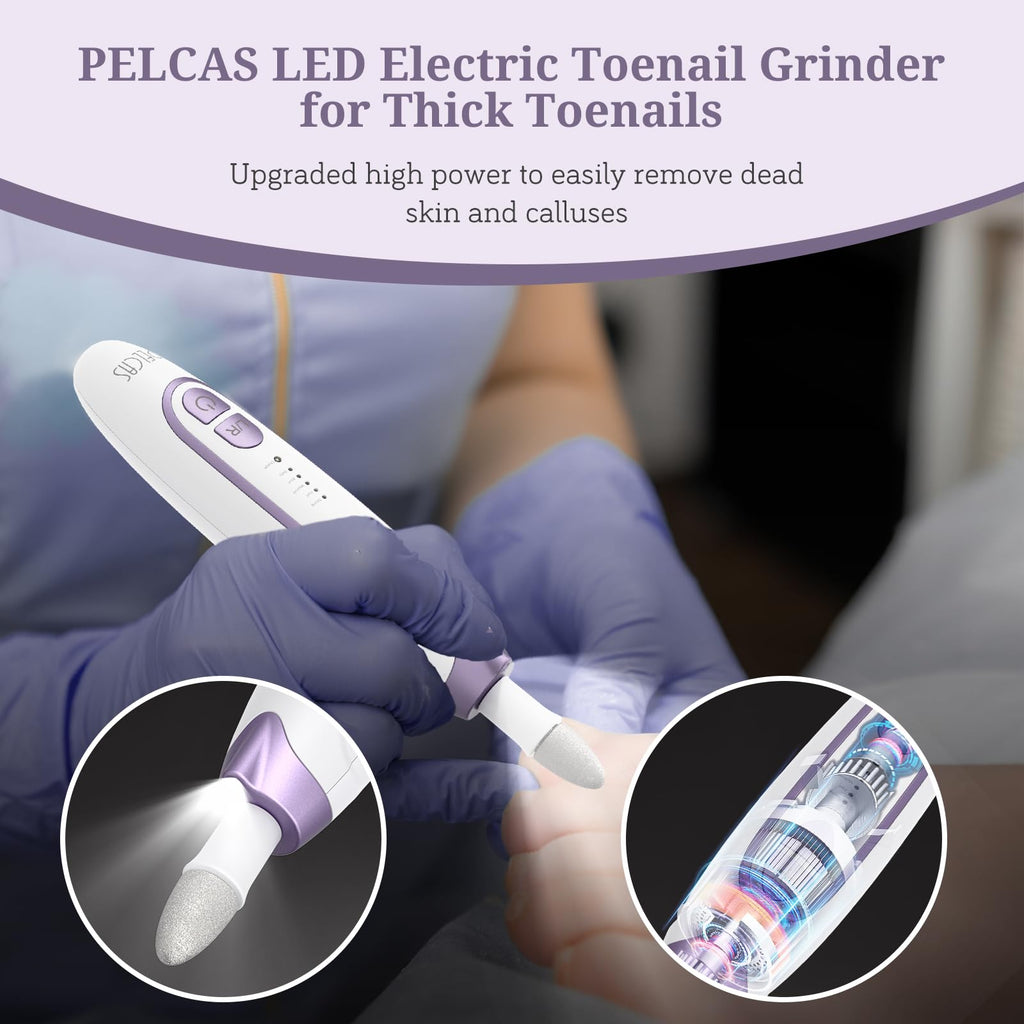 PELCAS Electric Nail Drill and File Kit with LED Light