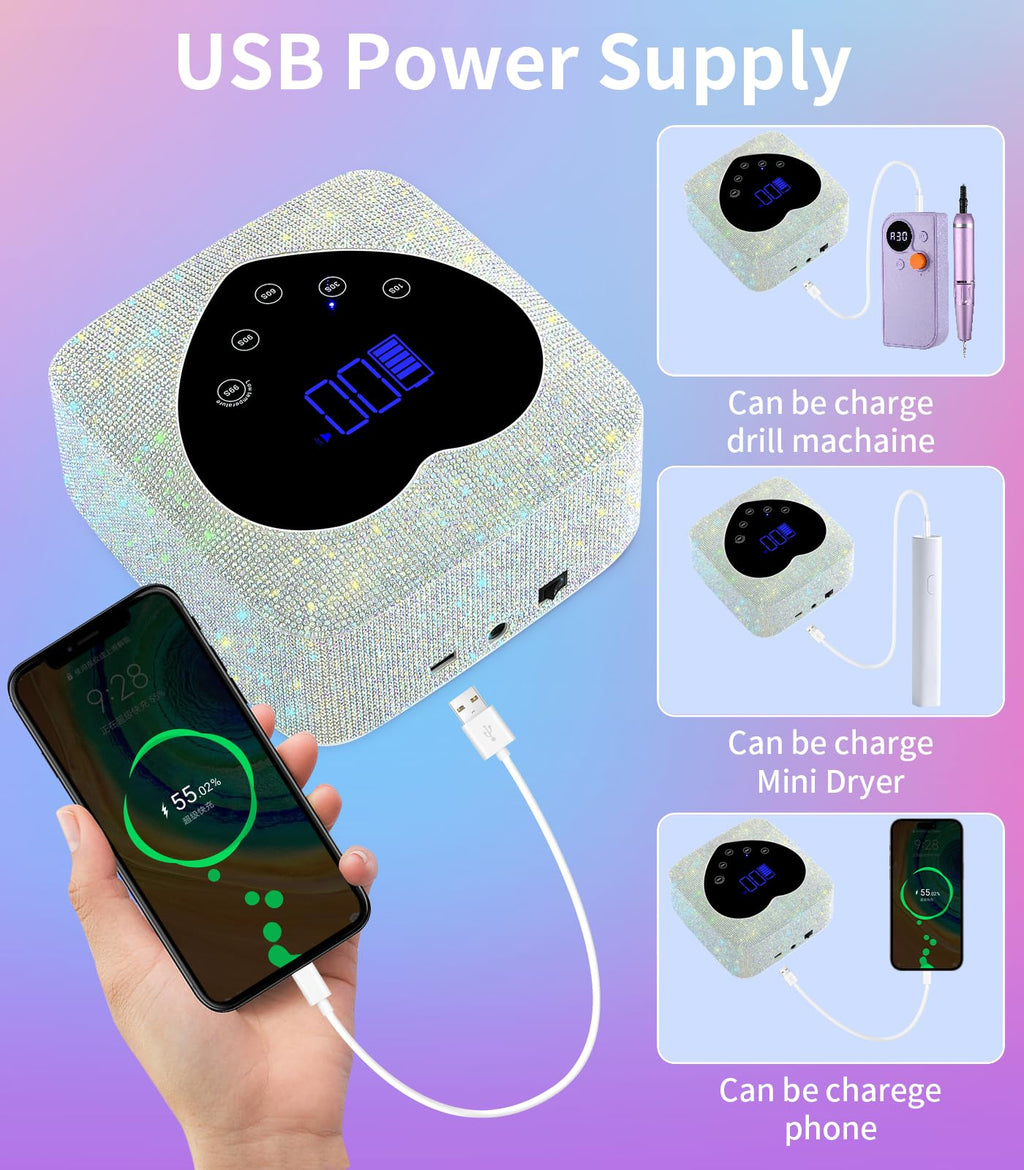 HUGMAPLE 72W Cordless Rechargeable UV LED Nail Lamp for Gel Nails