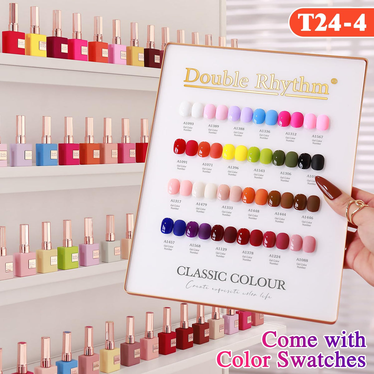 Double Rhythm 28-Piece Gel Nail Polish Set with Base, Top & Building Gels