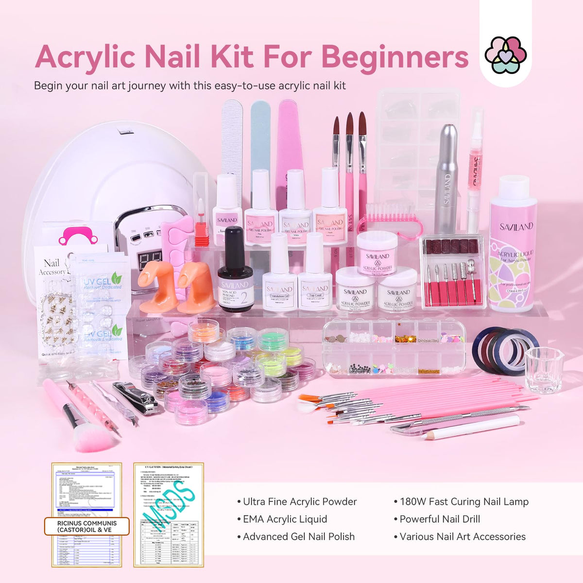 Saviland Acrylic Nail Kit for Beginners