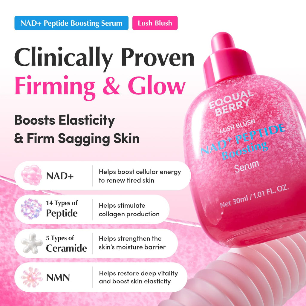 EQQUALBERRY NAD+ Peptide Boosting Serum with Niacinamide and Vegan Collagen