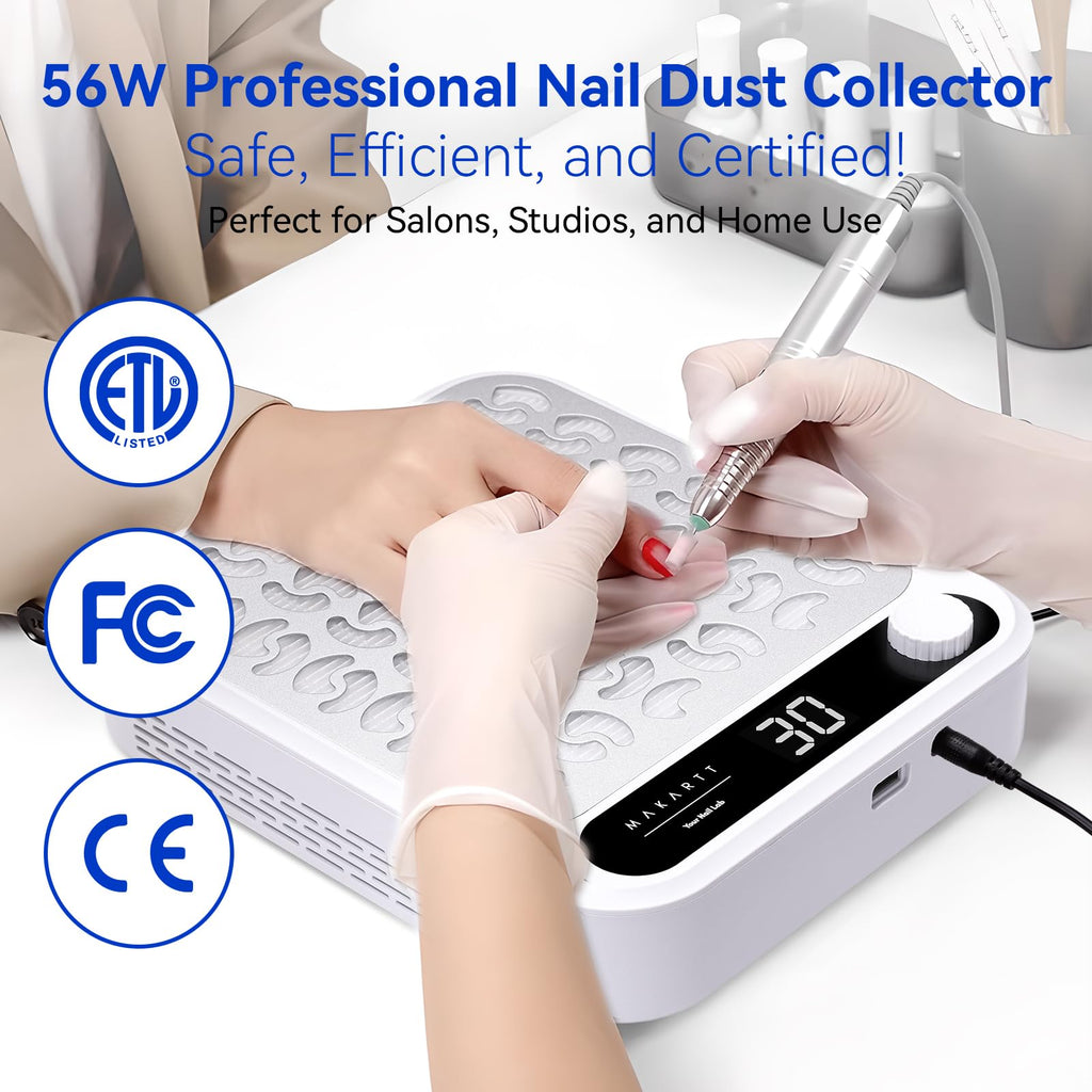 Makartt Nail Dust Collector with Adjustable Speed and Reusable Filter