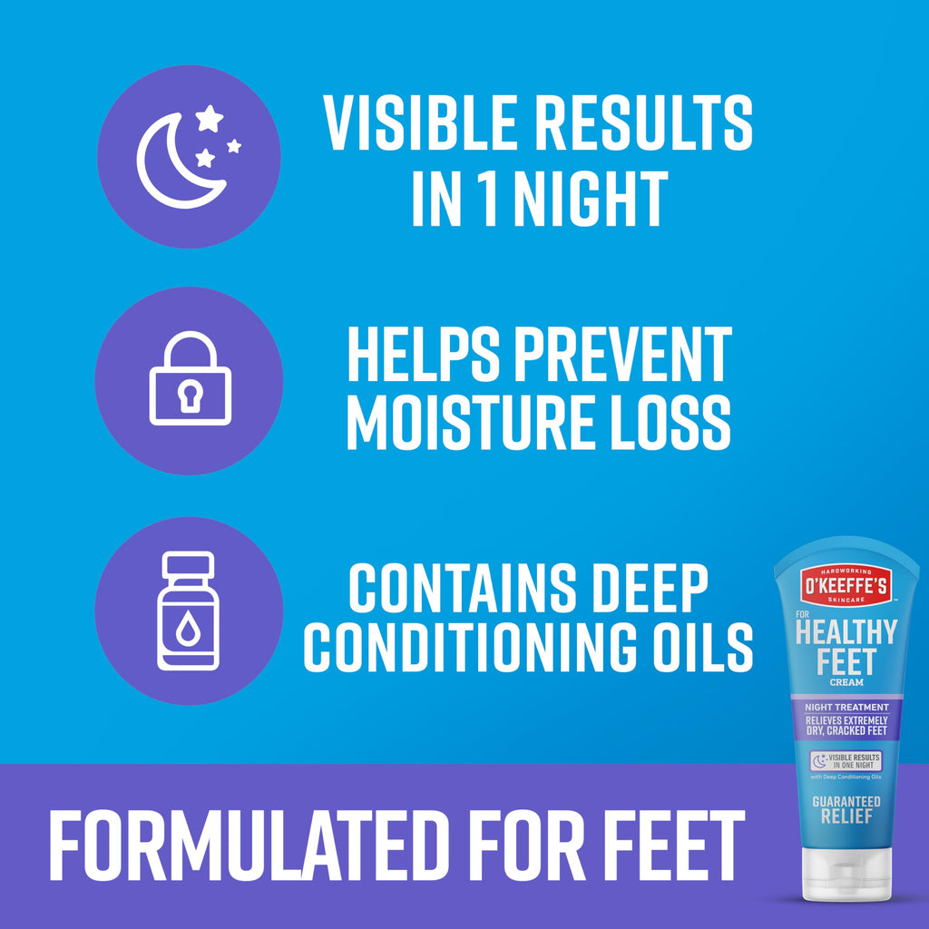 O'Keeffe's Night Treatment Combo Pack for Dry Hands, Feet & Lips