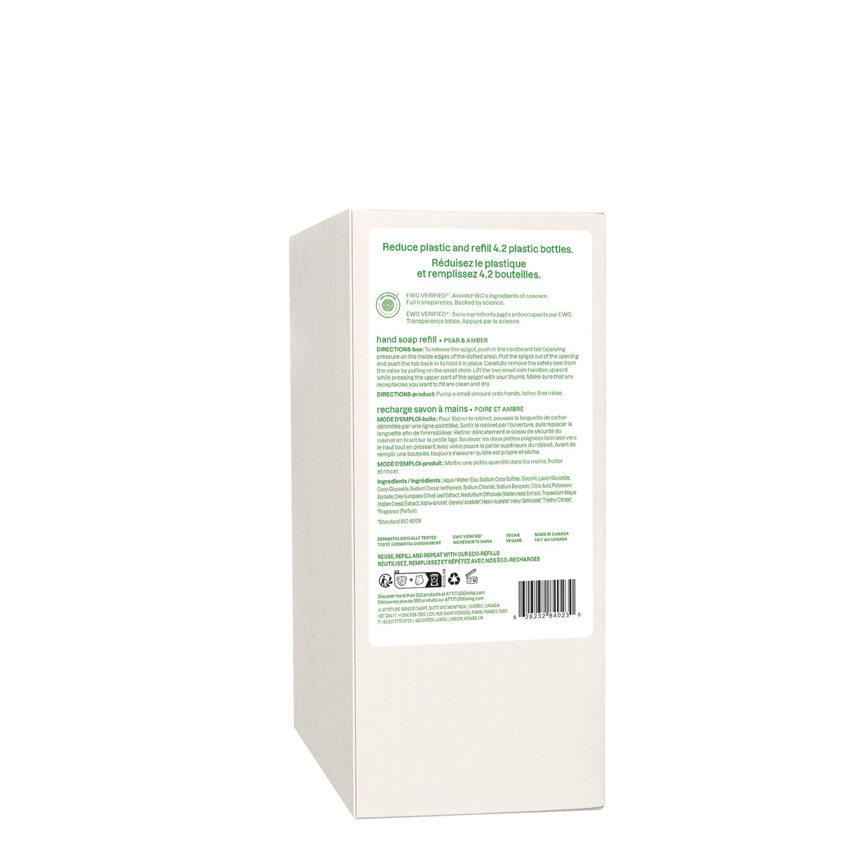 ATTITUDE EWG Verified Liquid Hand Soap, Plant- and Mineral-Based, Vegan
