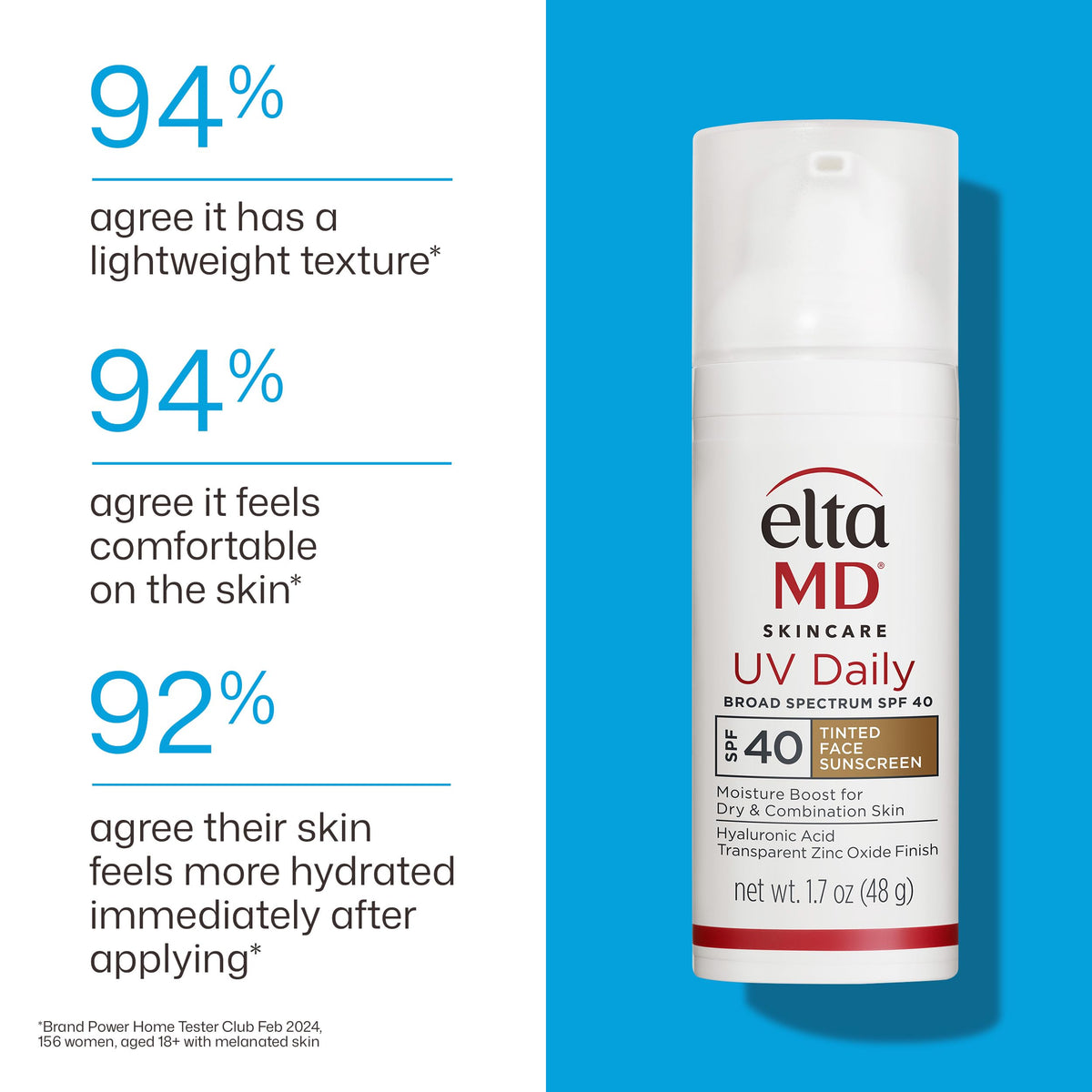 EltaMD UV Daily SPF 40 Face Sunscreen Moisturizer with Hyaluronic Acid