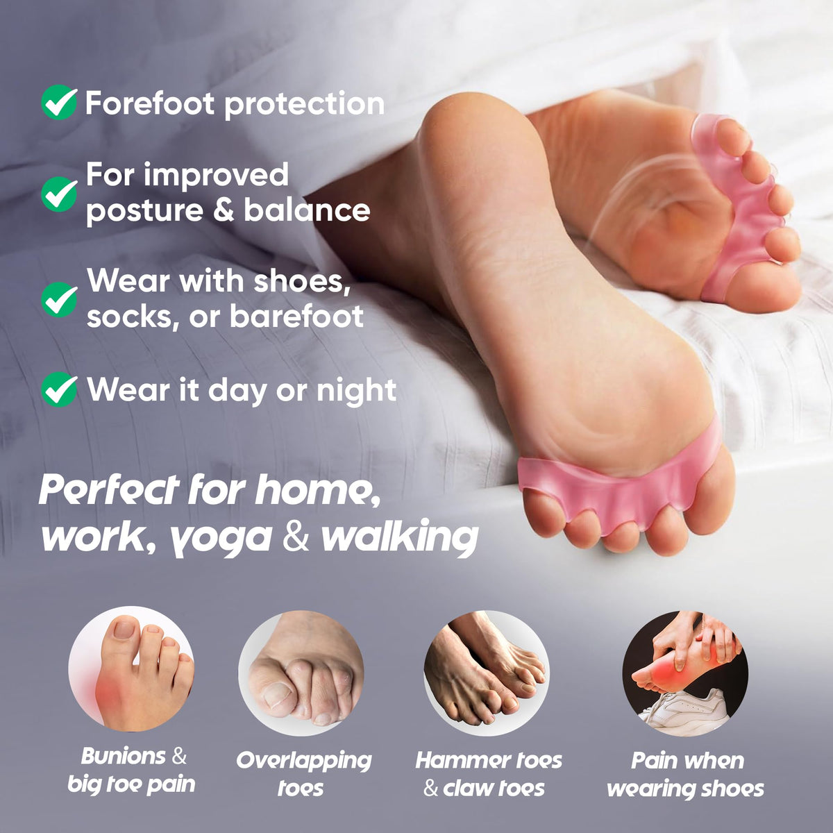 Silicone Gel Toe Separators for Women and Men
