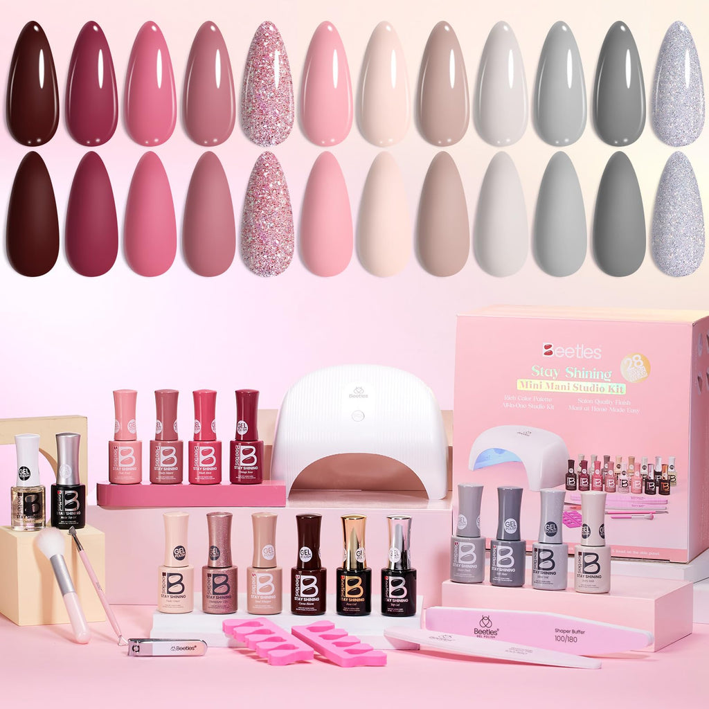Beetles Gel Nail Polish Manicure Kit with UV/LED Lamp and Nail Tools