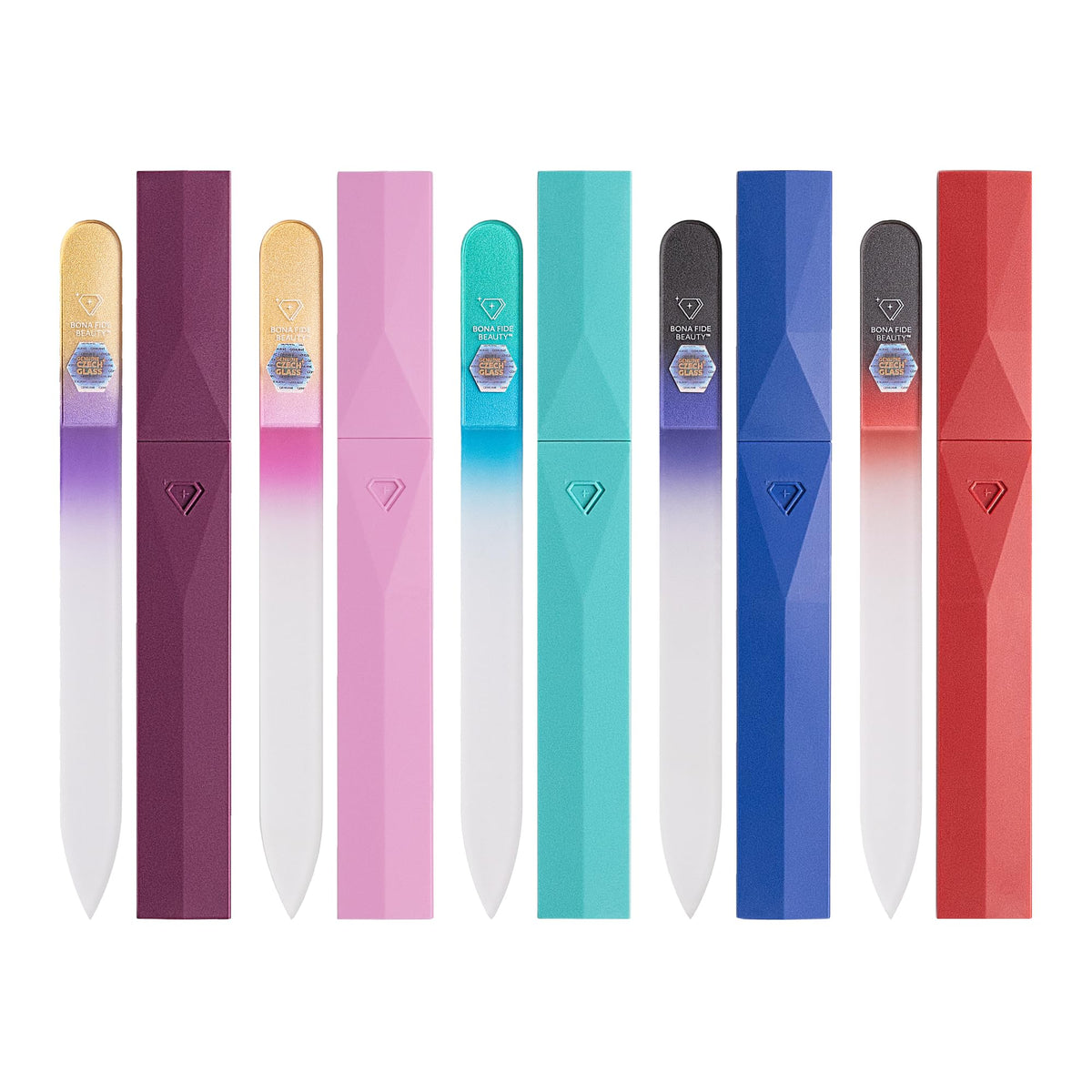 Bona Fide Beauty Czech Glass Nail File Set with Hard Cases