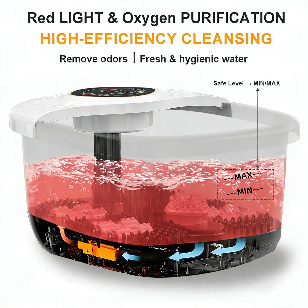 closewave Foot Spa Bath Massager with Heat, Red Light & Oxygen Bubbles