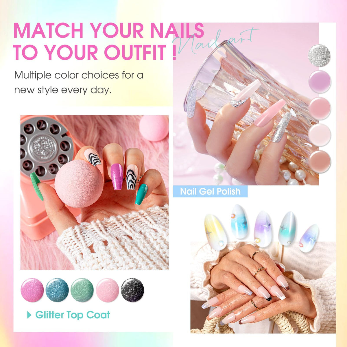 ROSALIND Multi-Color Gel Nail Polish Set