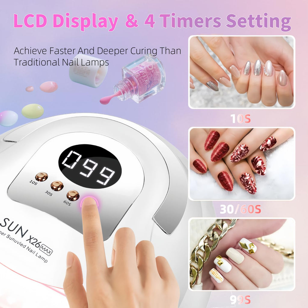 UV LED Nail Lamp with 81 Beads, 380W Gel Polish Dryer