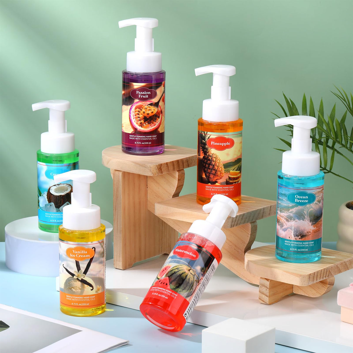 6 Pack Foaming Liquid Hand Soap with Pump, Moisturizing Scented Hand Wash