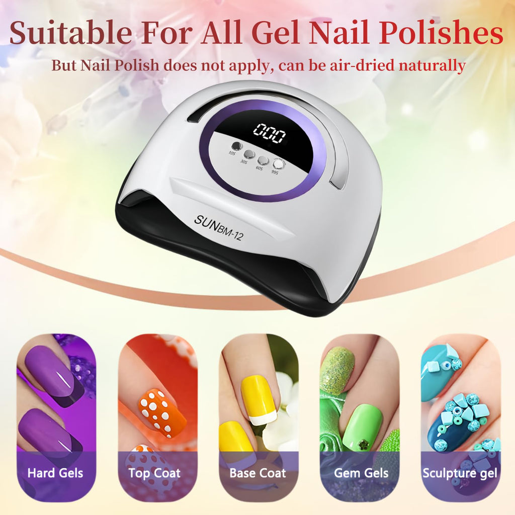 UV LED Nail Lamp with 72 Beads, 300W Gel Polish Nail Dryer