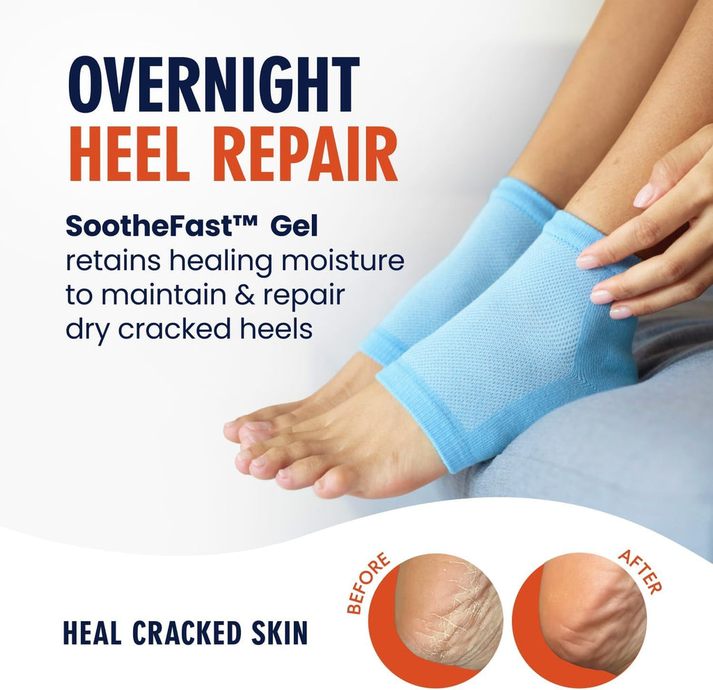 Dr. Frederick's Original Moisturizing Heel Socks, 6 Pairs, Open-Toe Gel Design