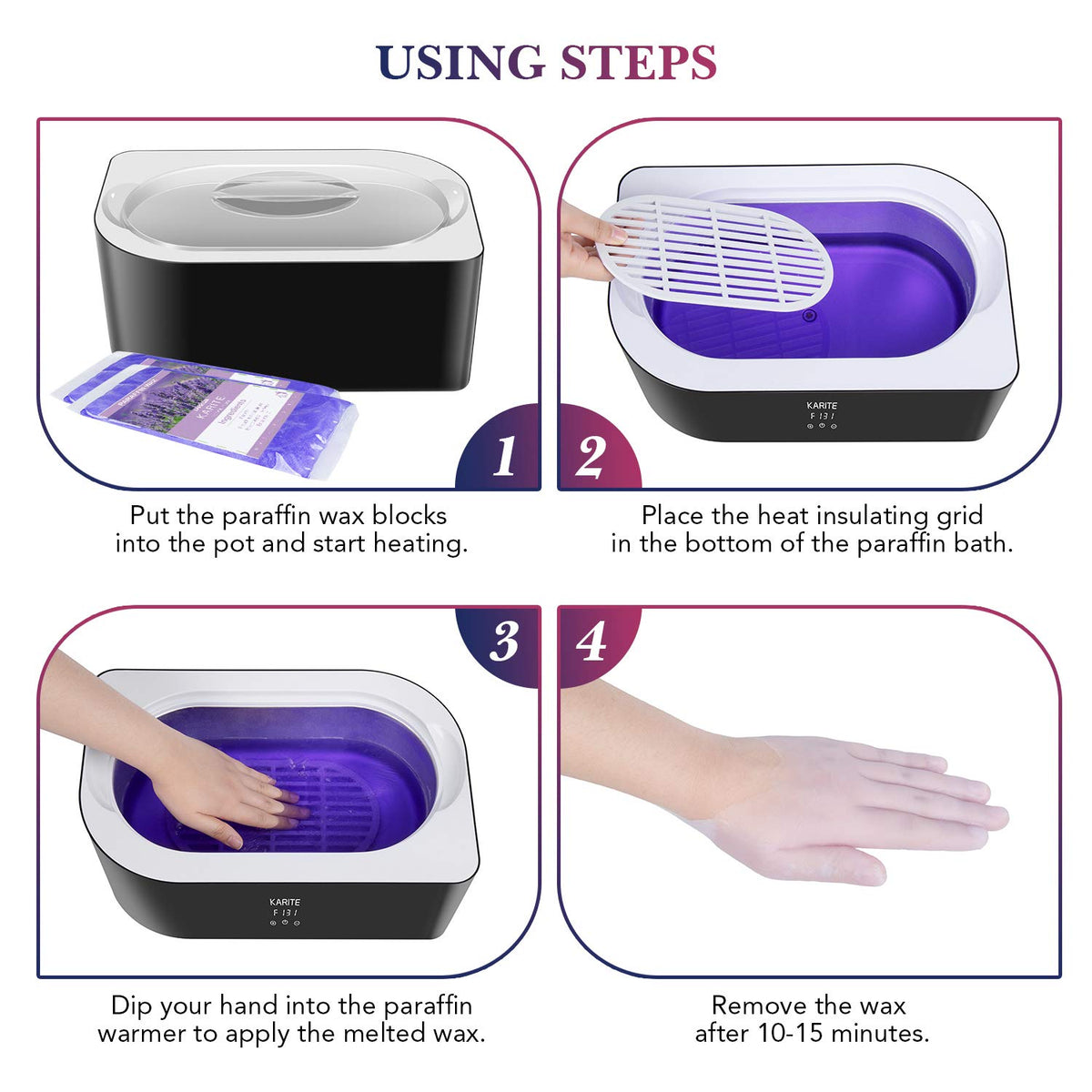 Karite 4000ml Paraffin Wax Warmer for Hands, Feet and Elbows
