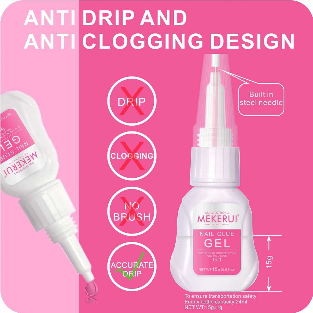 Mekerui G-1 & R-1 Nail Glue and Remover Kit