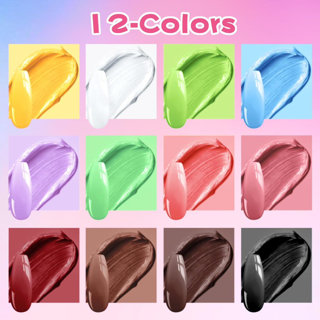 Woobena Pat Pat Gel Nail Polish Set, 24-Color Ombre Nail Art Palette