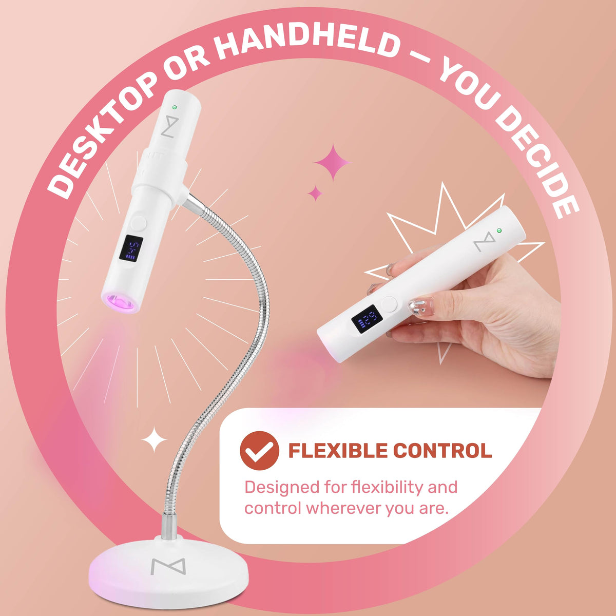 GlamCure GO Nail Flash Cure Lamp with Focus Beam Technology
