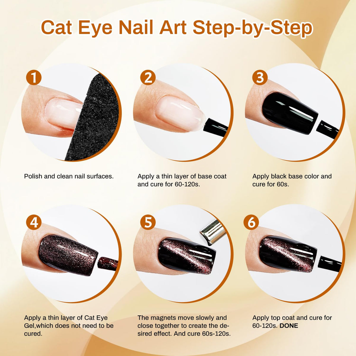 JODSONE Cat Eye Gel Nail Polish for DIY Nail Art