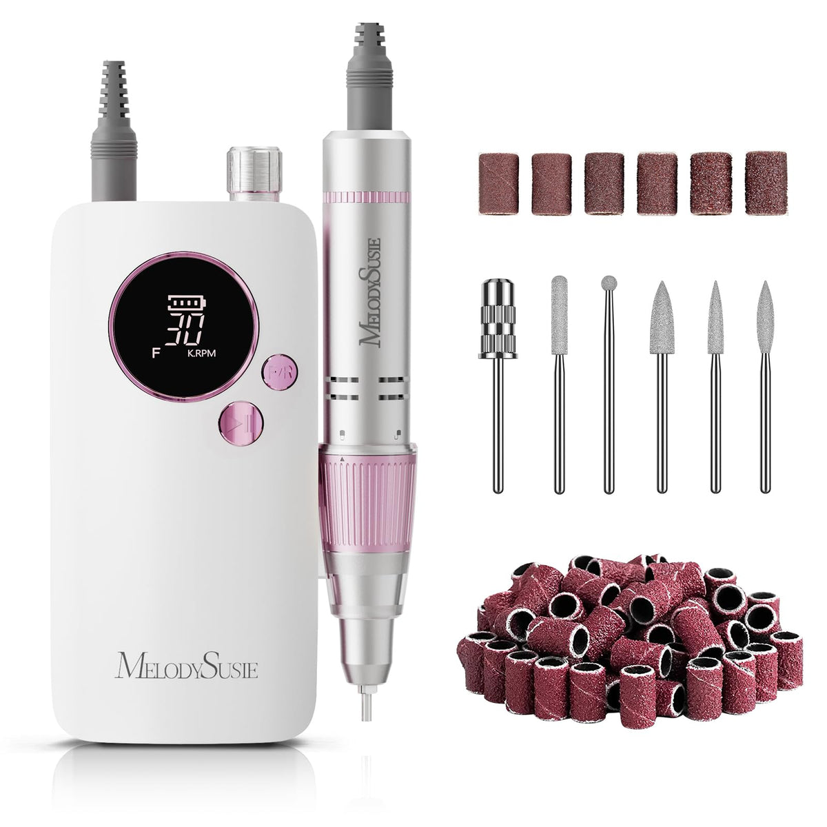 MelodySusie SC320F Rechargeable Clip-On Nail Drill, 30,000 RPM