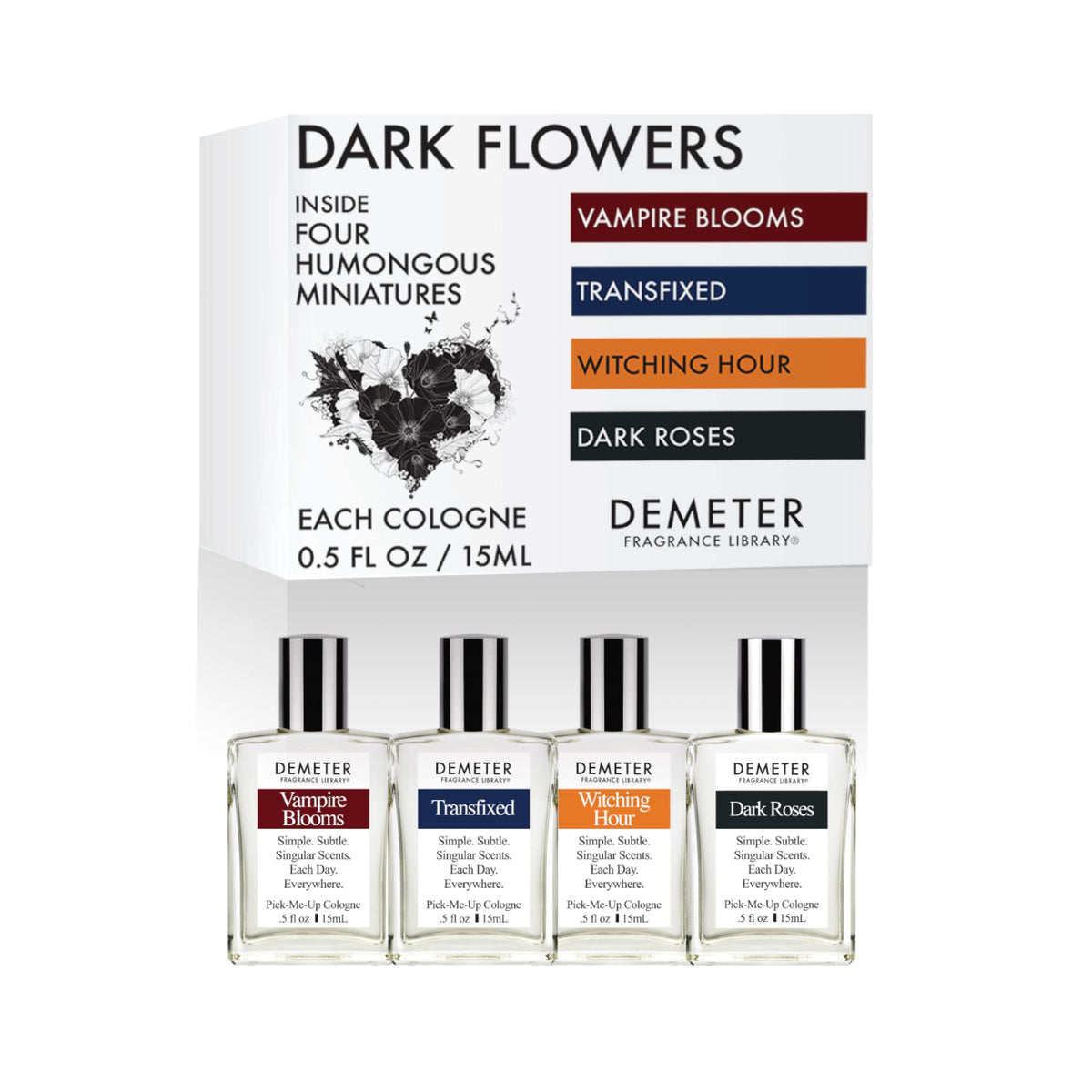 DEMETER Dark Flowers Mini Perfume Set of 4 for Women