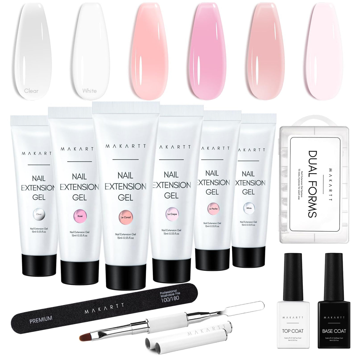 Makartt HEMA-Free TPO-Free Poly Nail Gel Extension Kit with Slip Solution