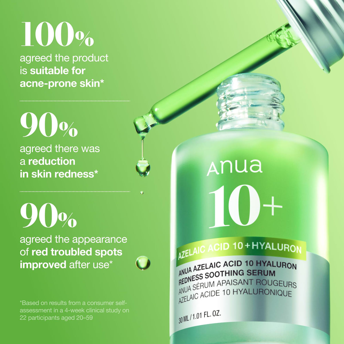 Anua Azelaic Acid 10 Hyaluron Redness Soothing Facial Serum